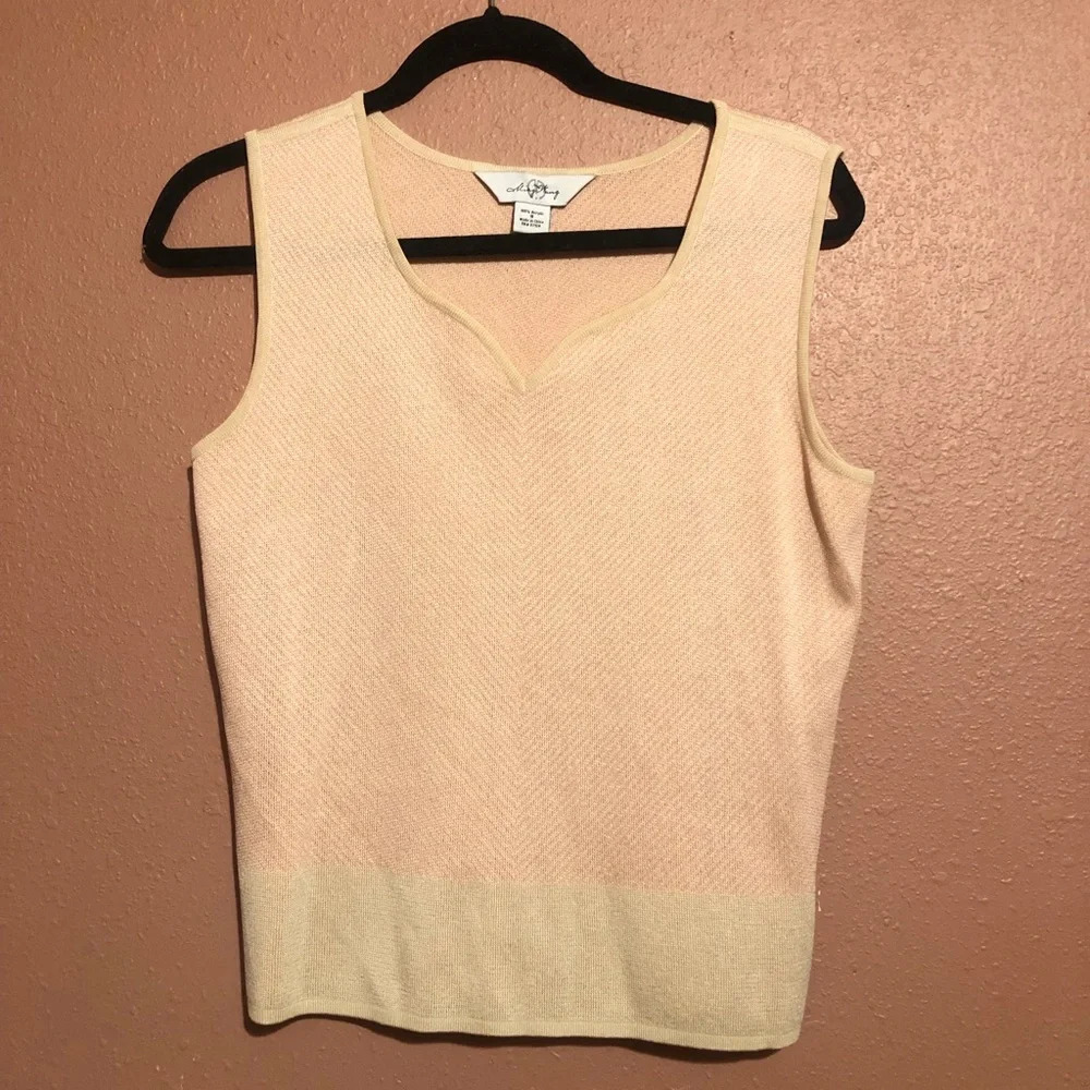 Ming Wang Sweetheart Neck knit tank top blouse Small‎